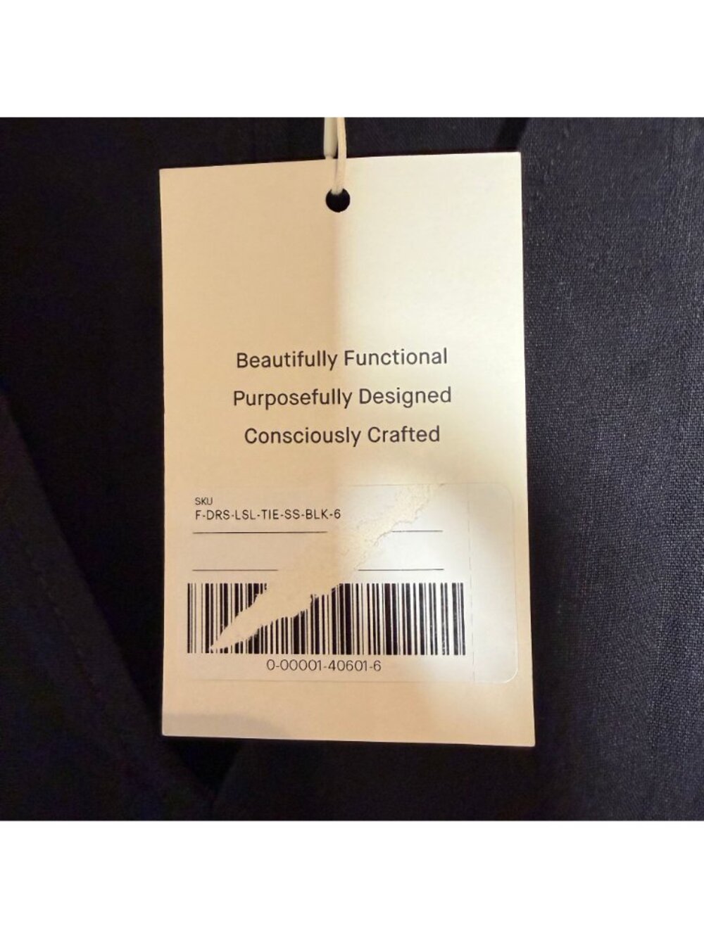 Everlane The Tie-Back Dress in Stretch Linen Black Size 6 NWT - Picture 4 of 6